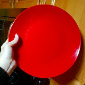 Set 4 elegant plates vintage  red color 10.5 size